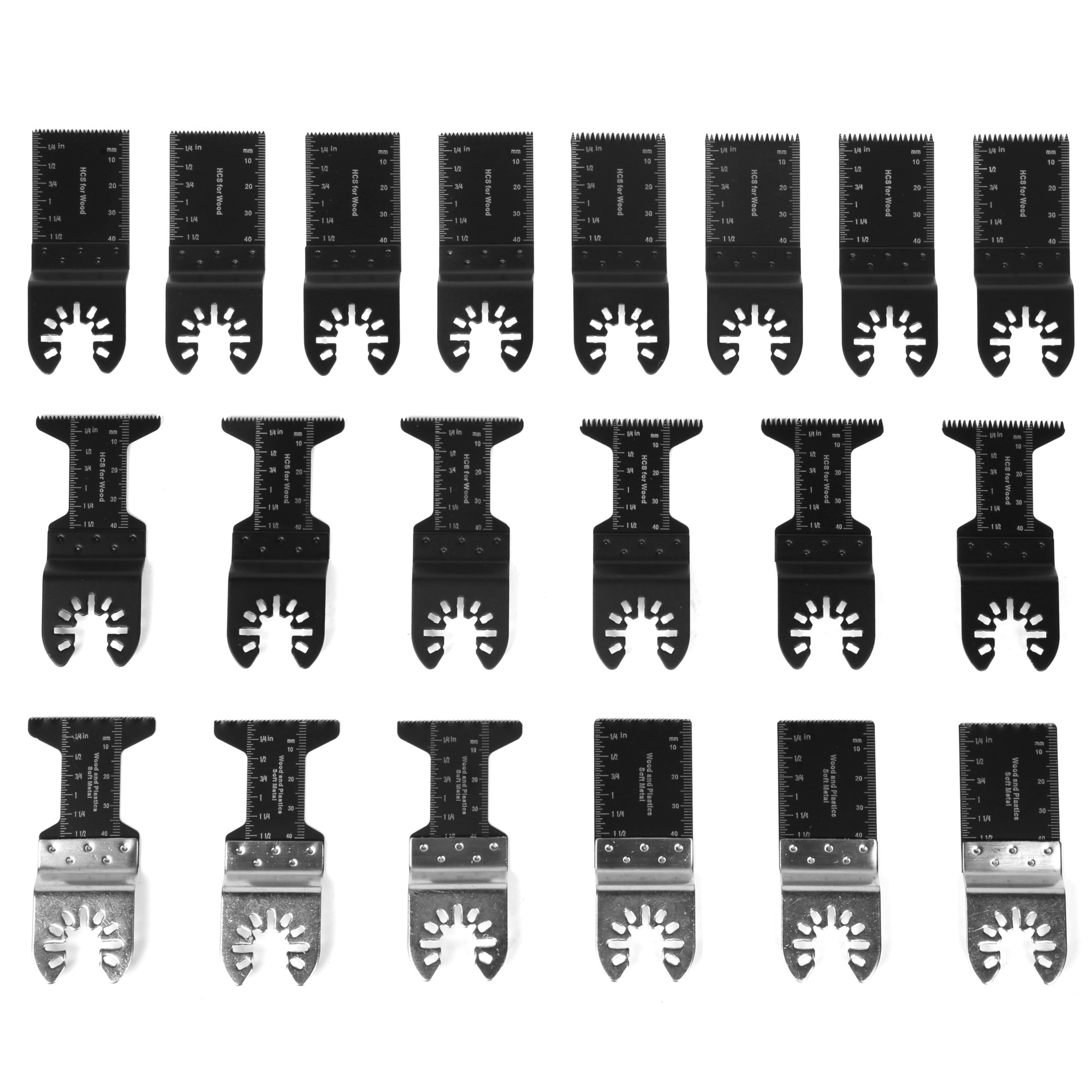 WEN Oscillating Multi-Tool Blade Set - 20-Pc, High Carbon Steel and Bi-Metal, Model# MTB020